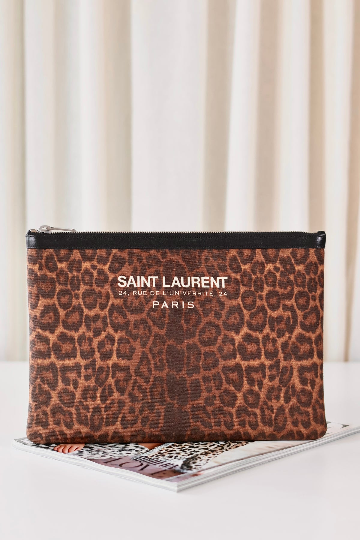 Saint Laurent Leopard Clutch