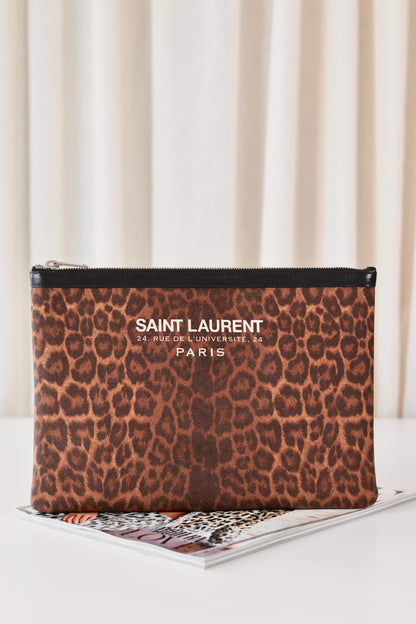Saint Laurent Leopard Clutch