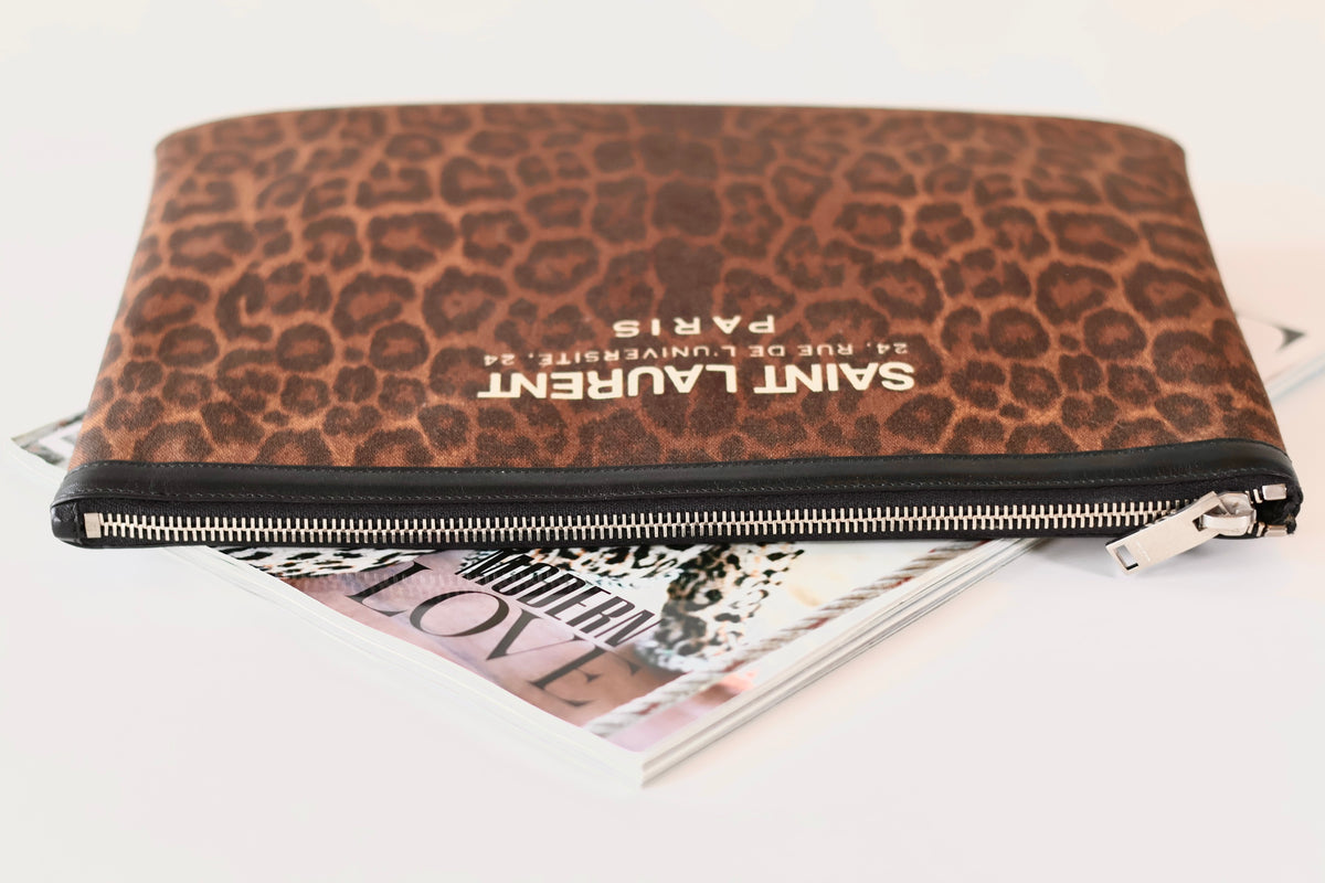 Saint Laurent Leopard Clutch