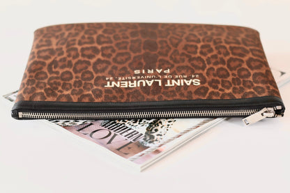 Saint Laurent Leopard Clutch