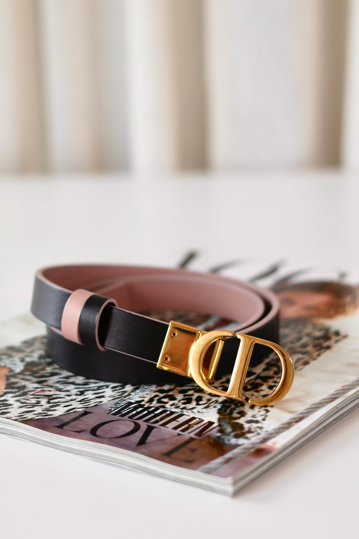 Dior CD Reversible Belt Pink - Black