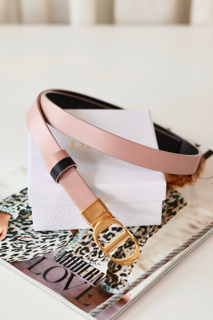 Dior CD Reversible Belt Pink - Black