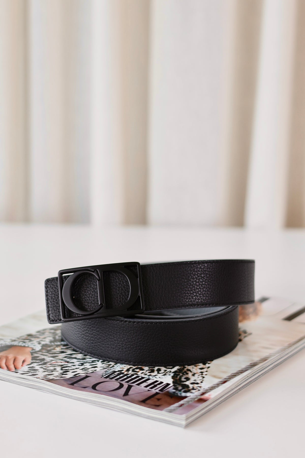 Dior CD Reversible Belt Grey - Black