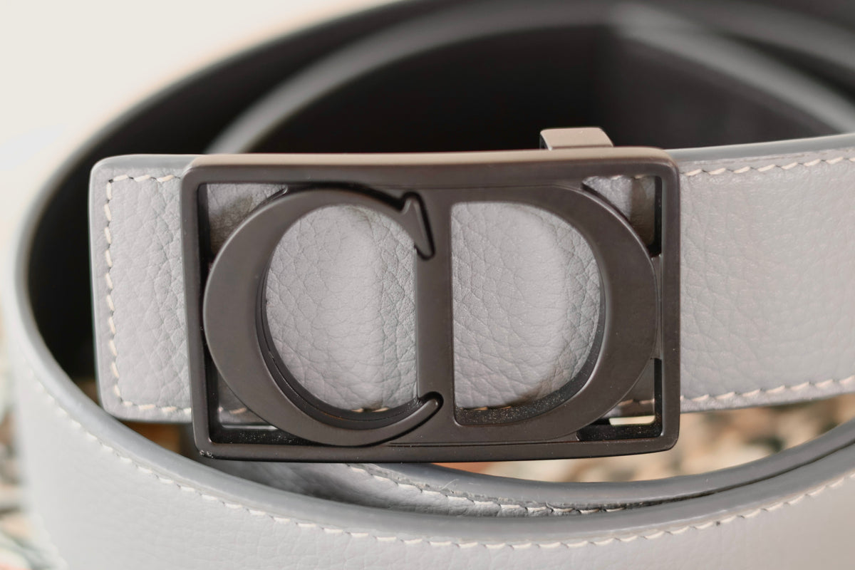 Dior CD Reversible Belt Grey - Black