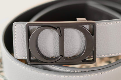 Dior CD Reversible Belt Grey - Black