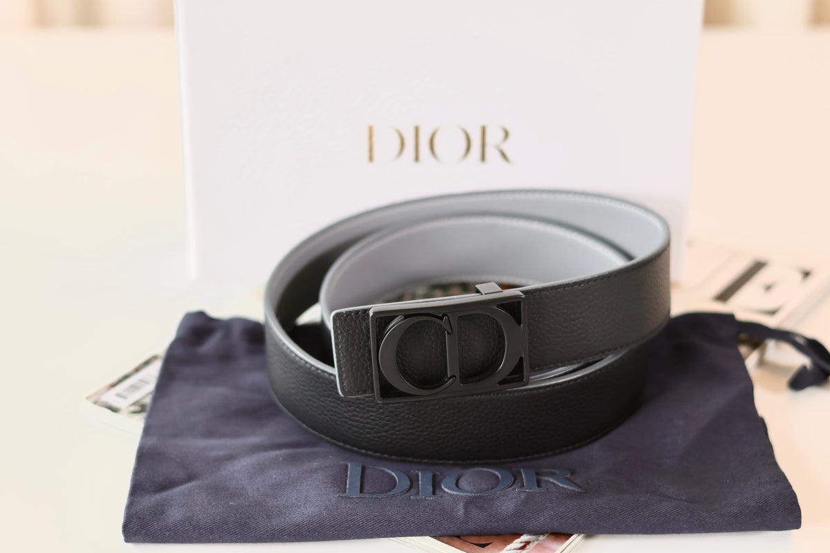 Dior CD Reversible Belt Grey - Black
