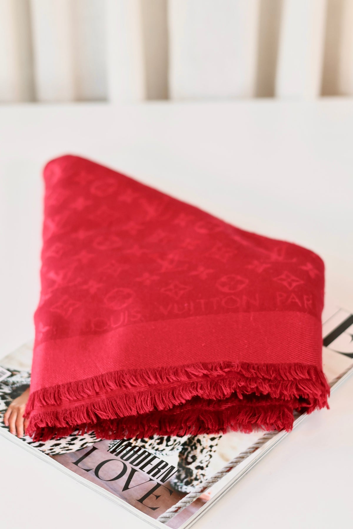 Louis Vuitton Silk Scard Red