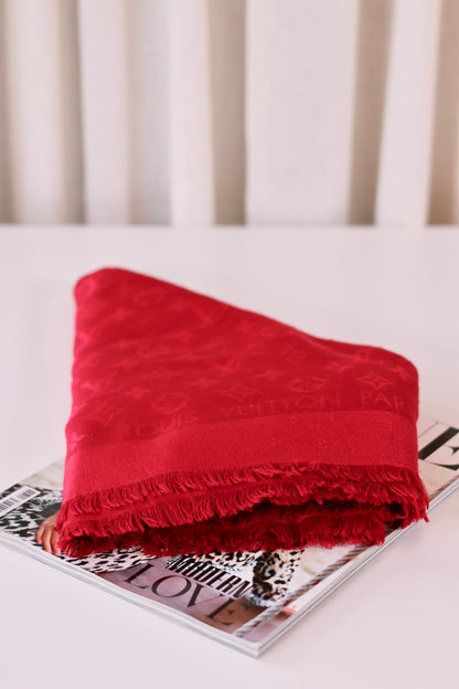 Louis Vuitton Silk Scard Red