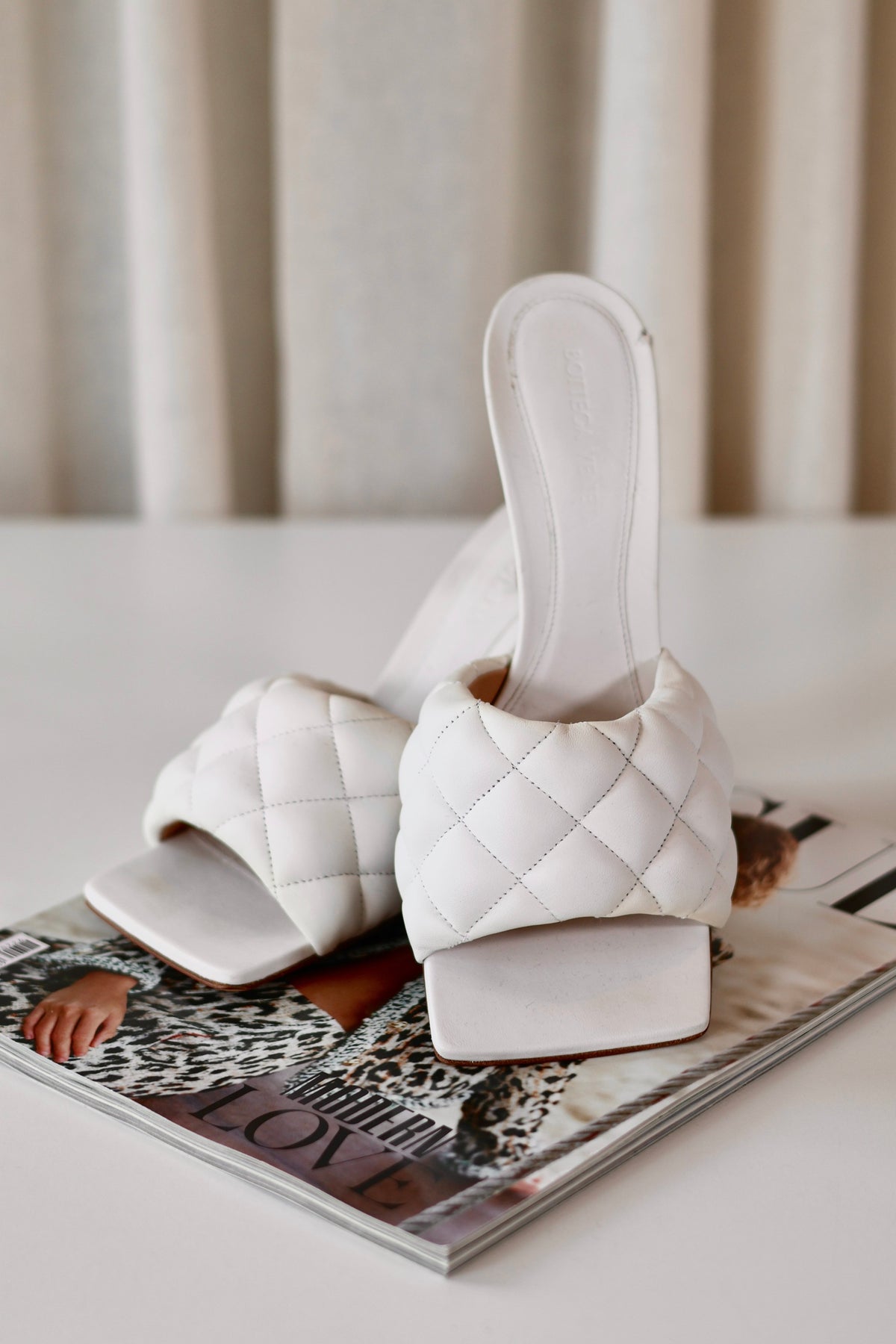 Bottega Veneta Cassette Heels White
