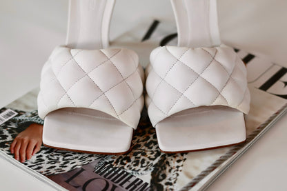 Bottega Veneta Cassette Heels White
