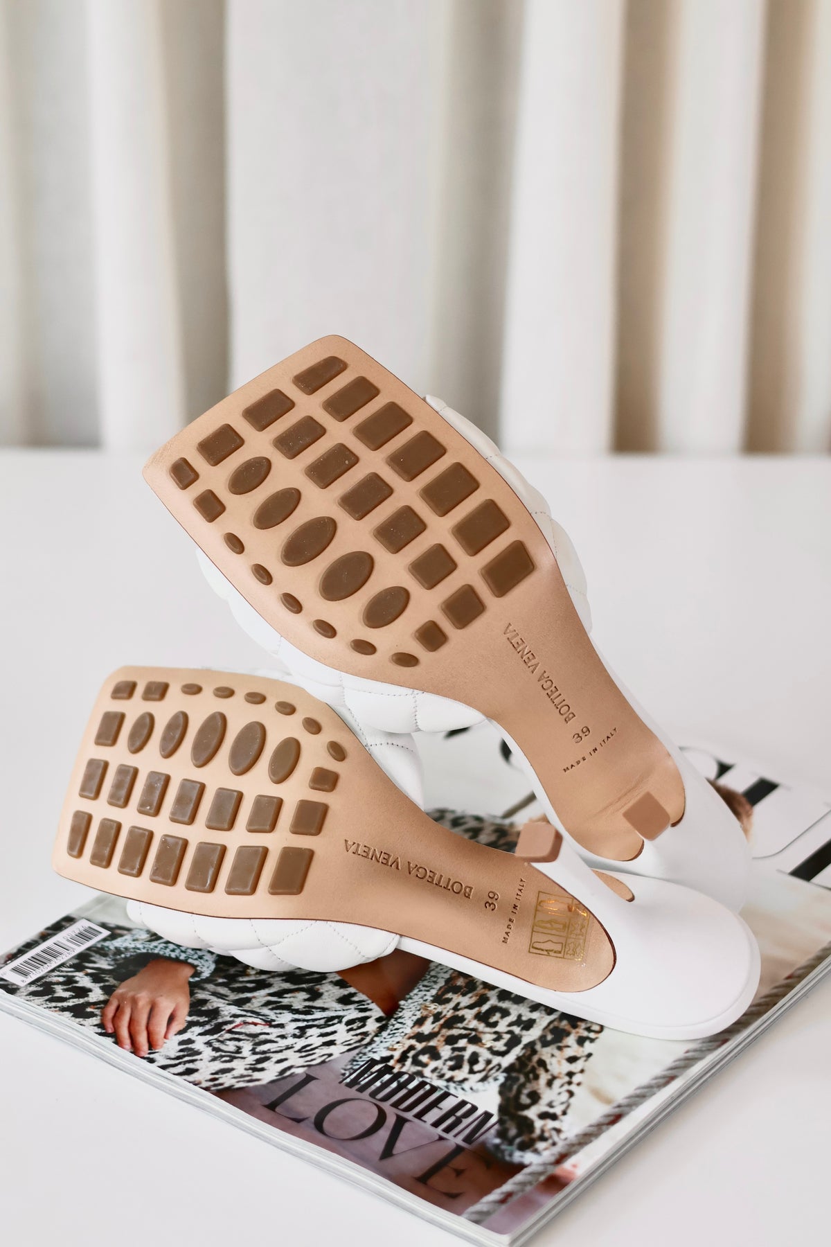 Bottega Veneta Cassette Heels White