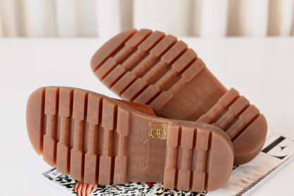 Celine Triomphe Sandals Brown