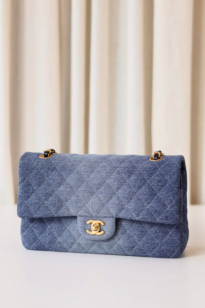 Chanel classic double flap bag denim