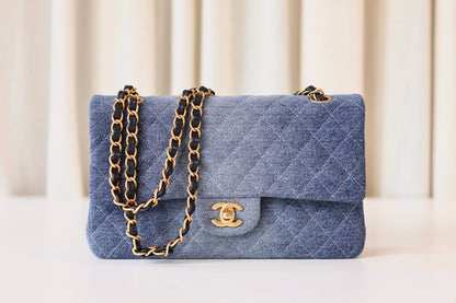 Chanel classic double flap bag denim