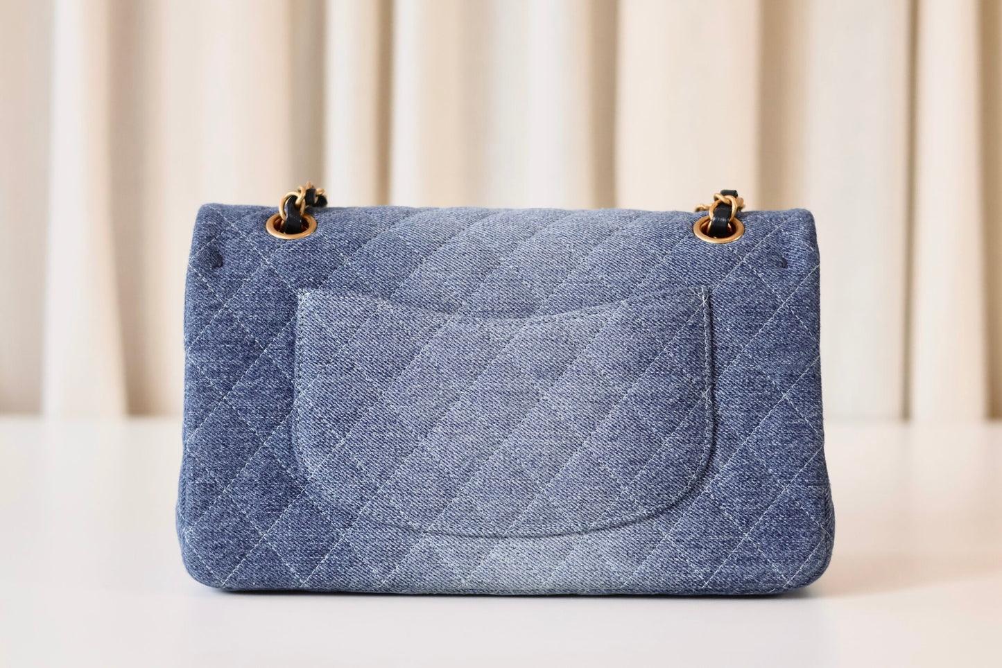 Chanel classic double flap bag denim