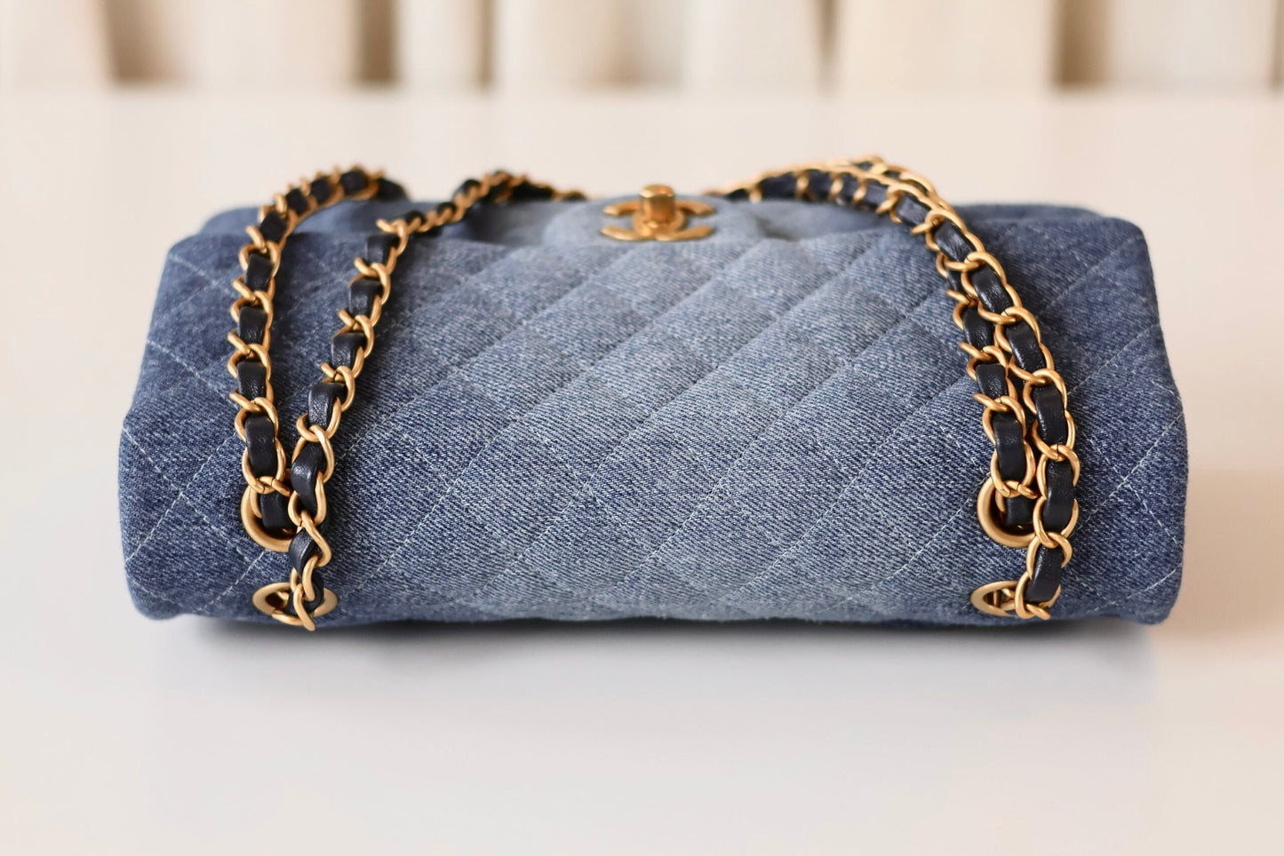 Chanel classic double flap bag denim