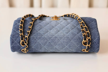 Chanel classic double flap bag denim