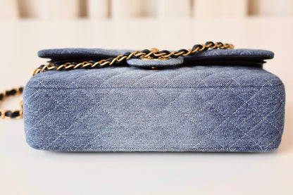 Chanel classic double flap bag denim