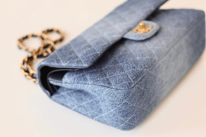 Chanel classic double flap bag denim