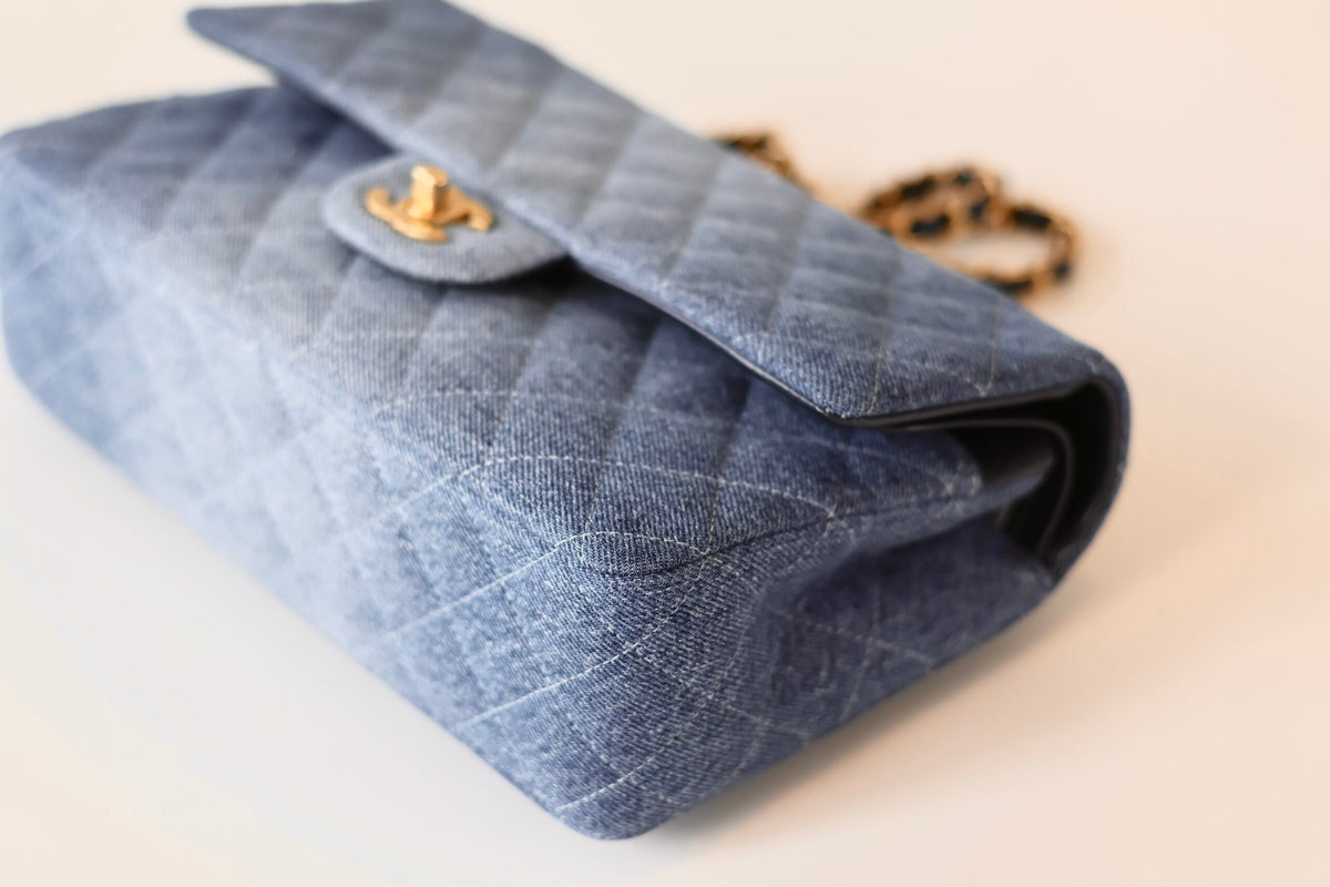 Chanel classic double flap bag denim