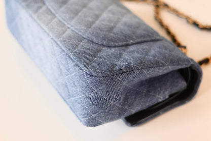 Chanel classic double flap bag denim