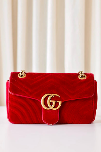 Gucci Marmont red velvet