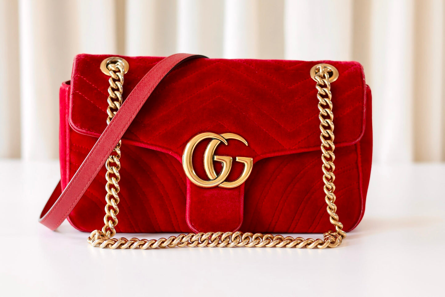 Gucci Marmont red velvet
