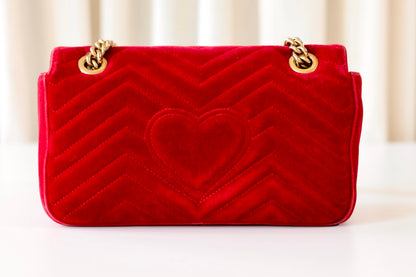 Gucci Marmont red velvet