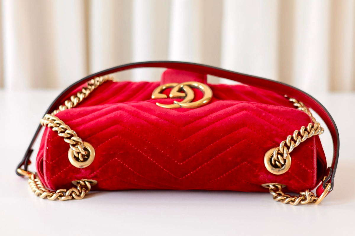 Gucci Marmont red velvet