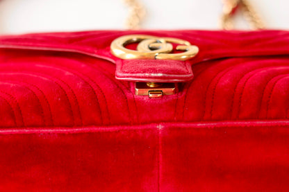 Gucci Marmont red velvet