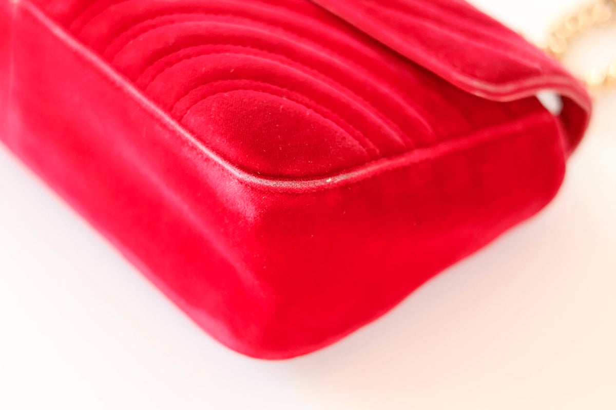 Gucci Marmont red velvet