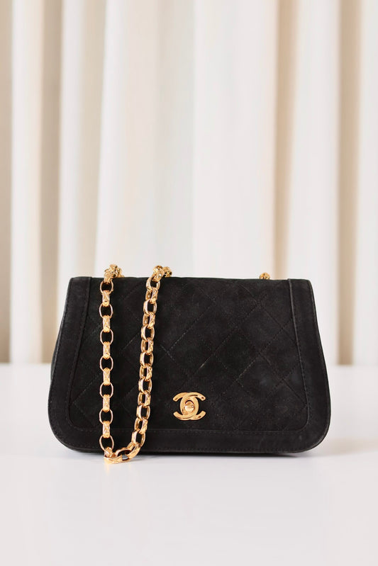 Chanel suede full flap + wallet