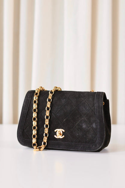 Chanel suede full flap + wallet