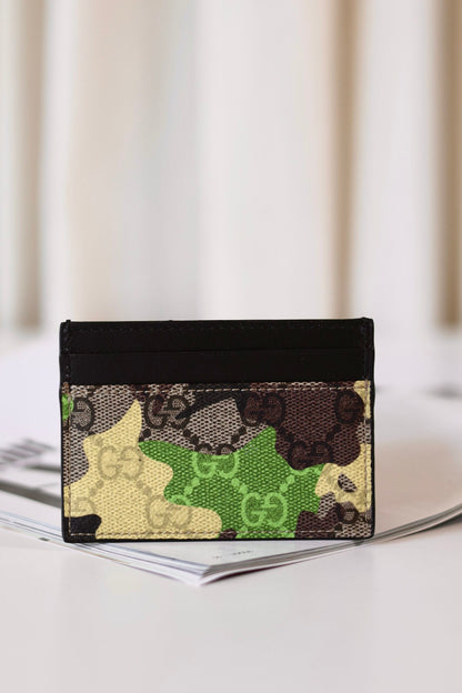 Gucci camouflage monogram card holder