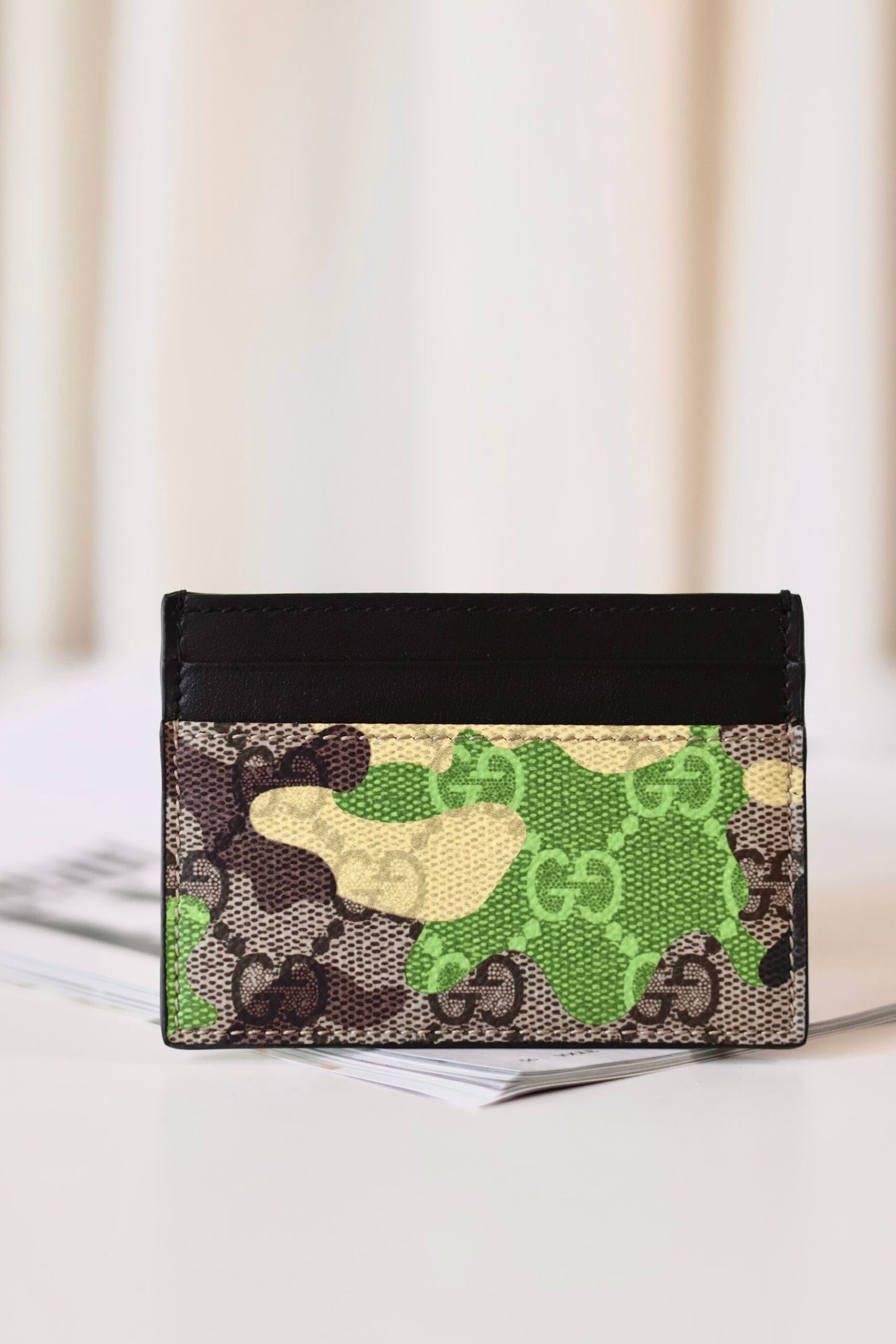 Gucci camouflage monogram card holder
