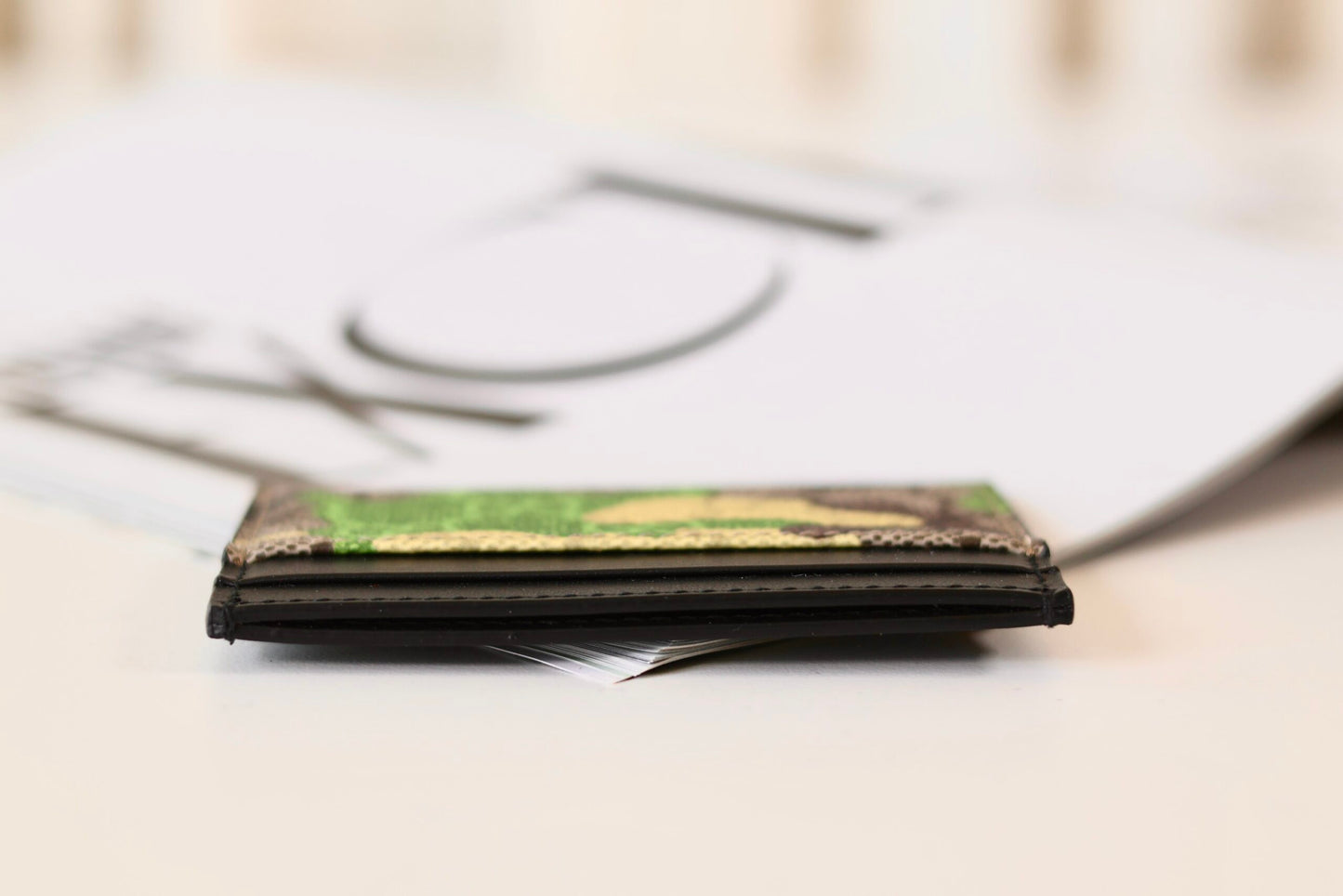 Gucci camouflage monogram card holder