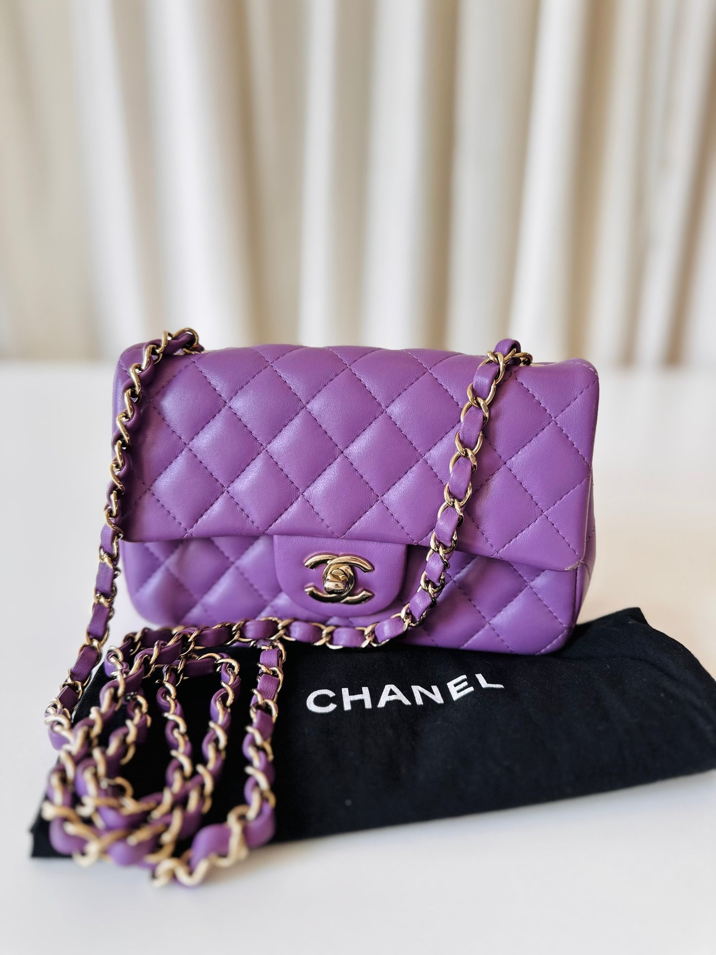 Chanel purple rectangular