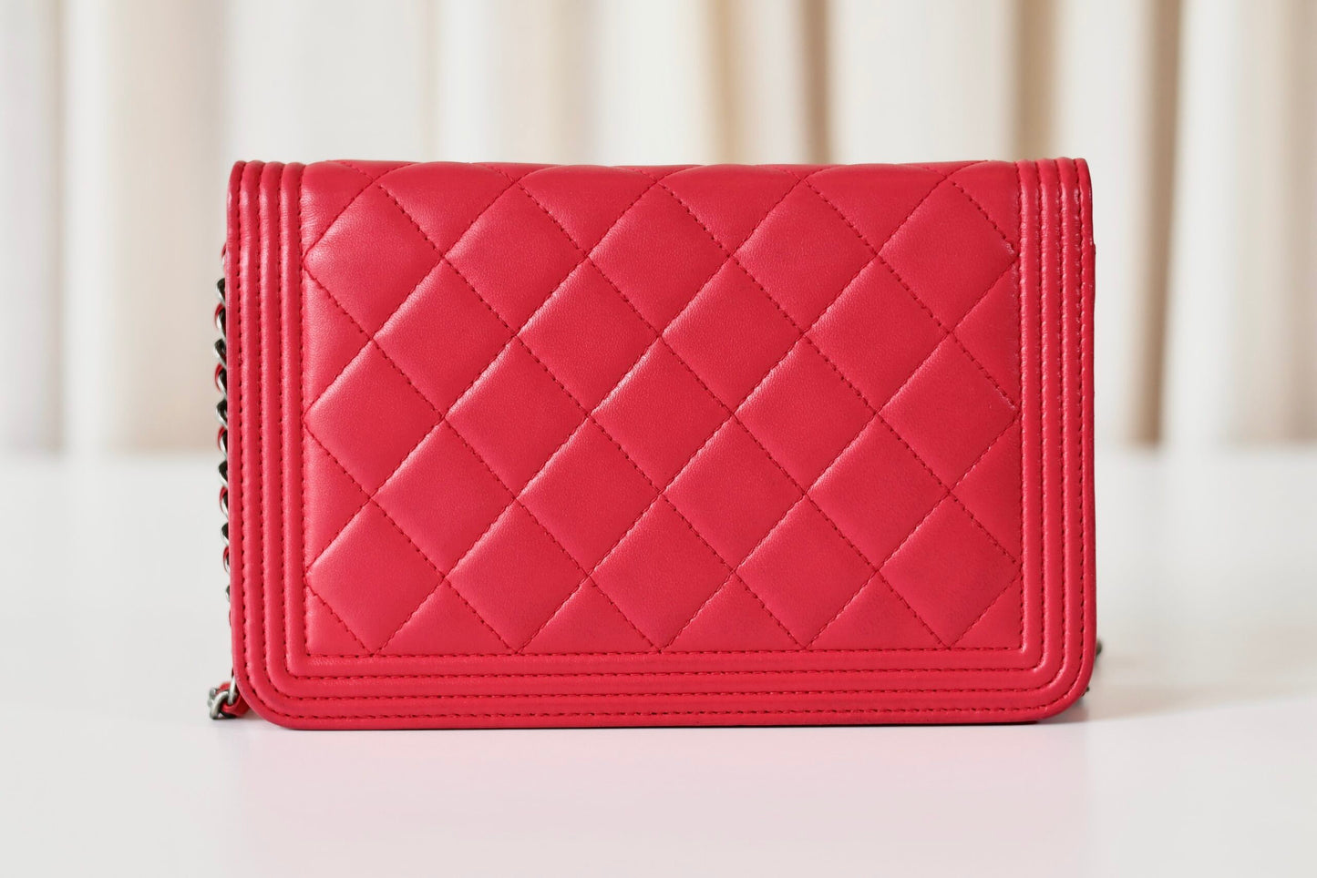 Chanel wallet on chain pink