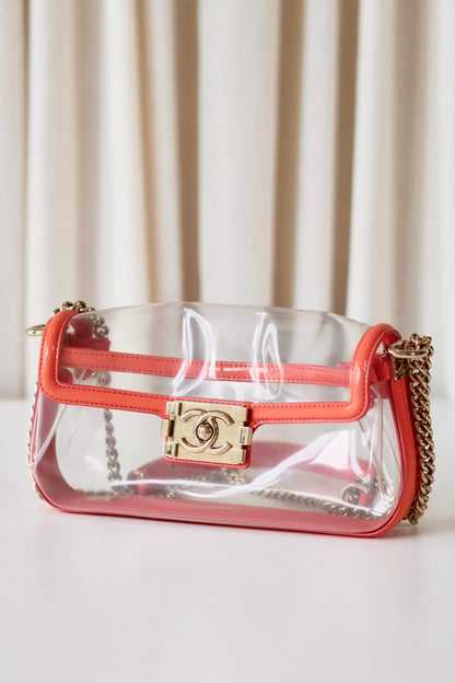 Chanel transparent east west boy bag