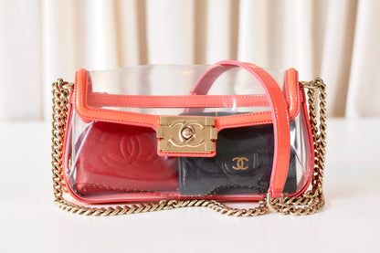 Chanel transparent east west boy bag