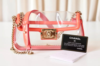 Chanel transparent east west boy bag