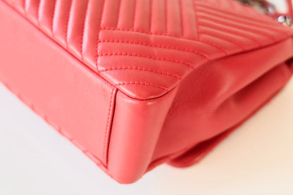 Chanel red single flap bag