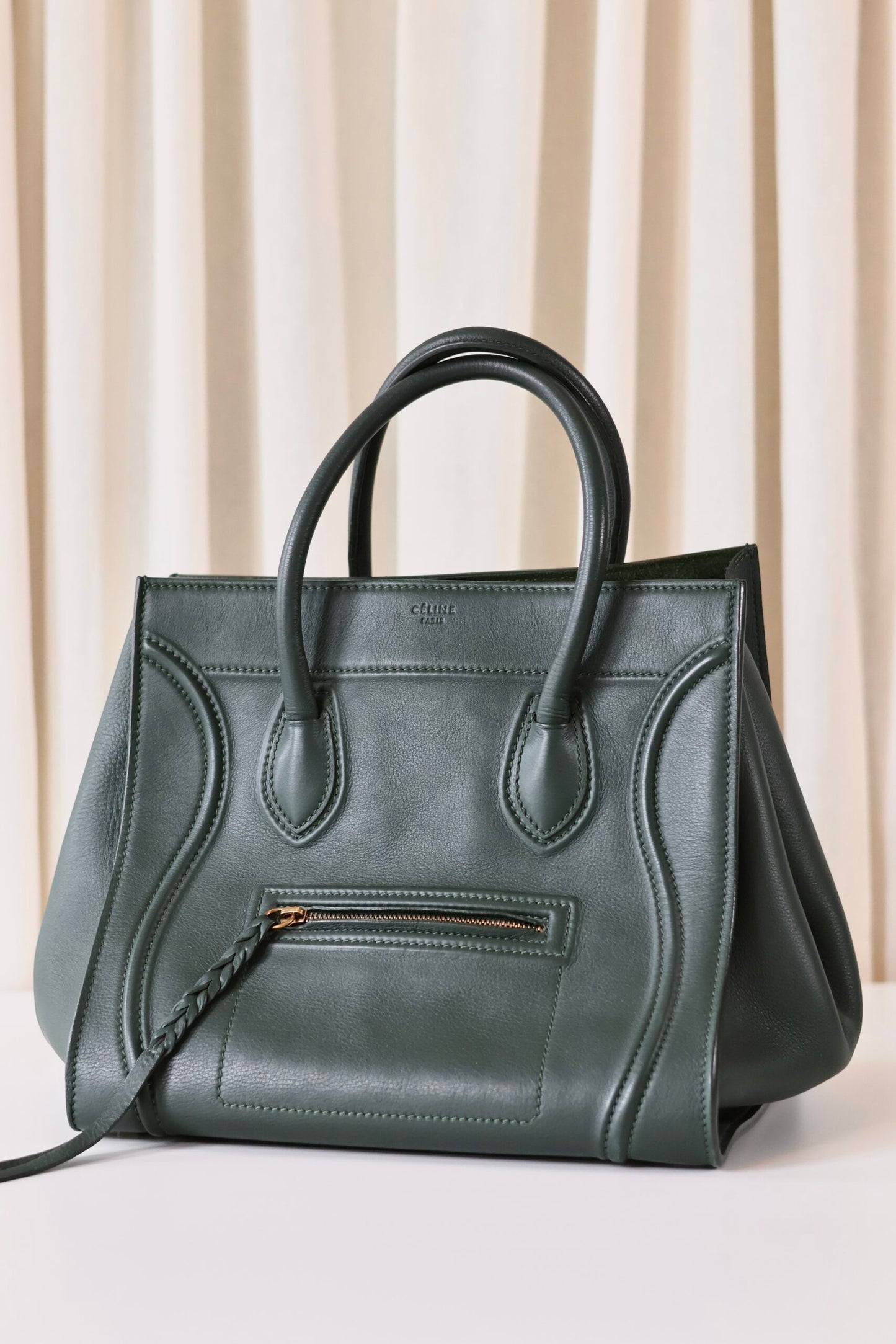 Celine Luggage Phantom green