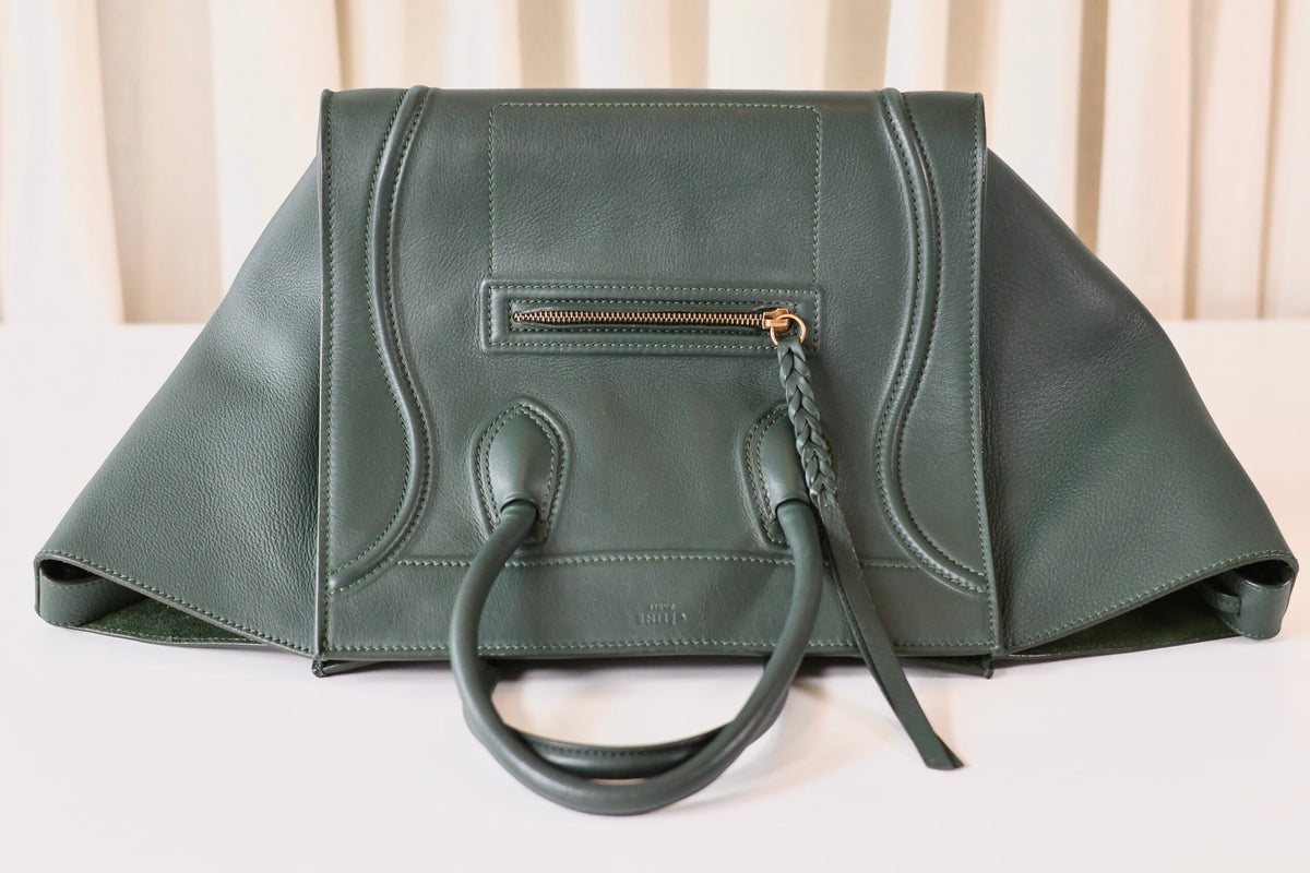 Celine Luggage Phantom green