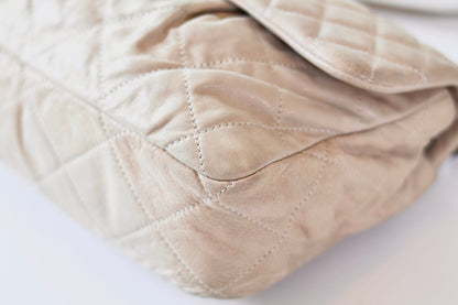 Chanel single flap bag beige