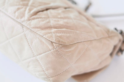 Chanel single flap bag beige