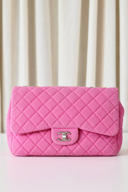 Chanel pink single flap bag Sport Collection