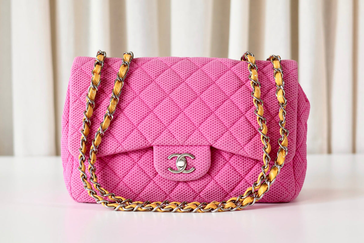 Chanel pink single flap bag Sport Collection