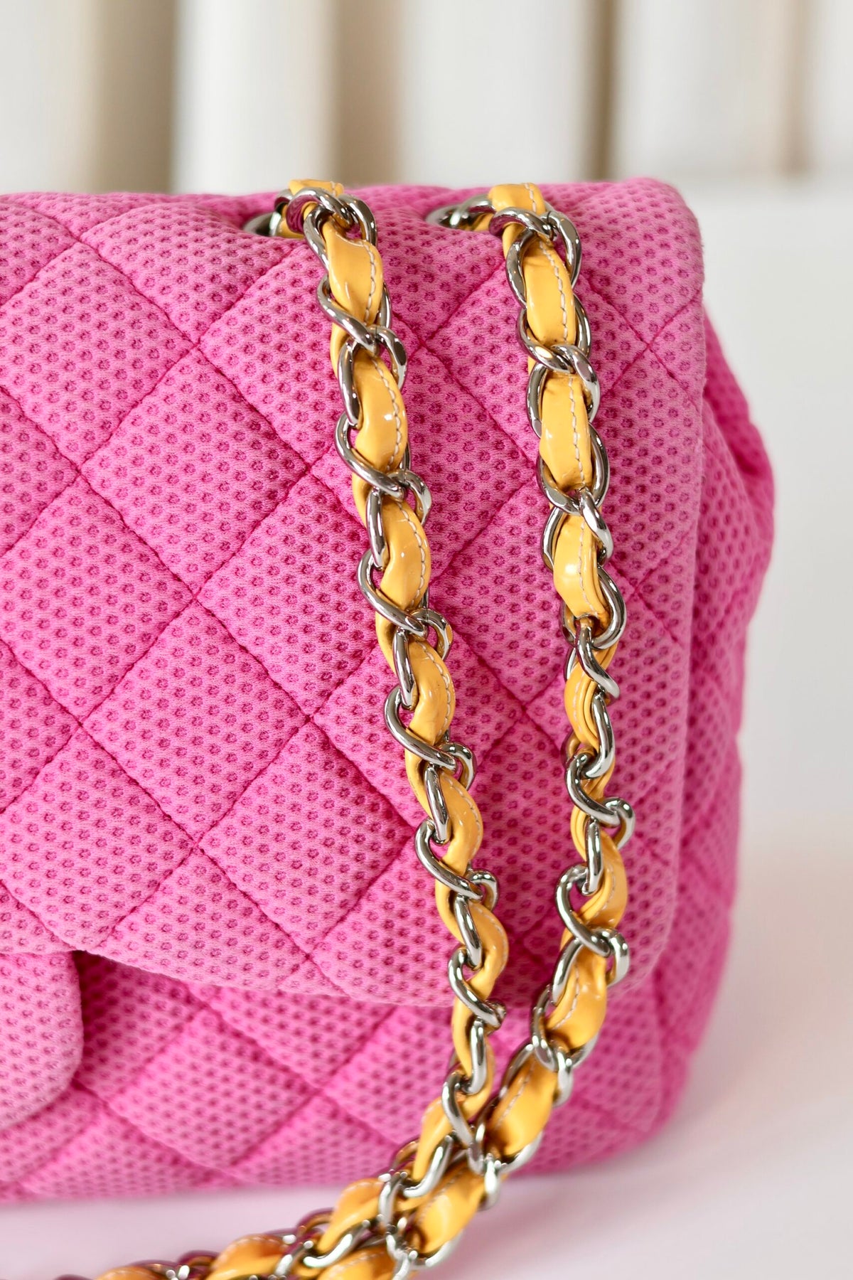 Chanel pink single flap bag Sport Collection