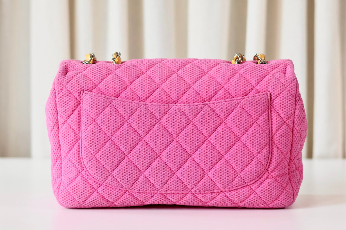 Chanel pink single flap bag Sport Collection